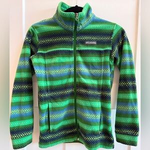 Columbia Boys' Zing III Zip Fleece Jacket Green Blue Size Medium A21